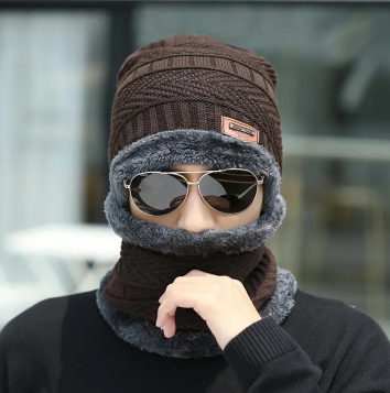 Unisex 2 Pcs Winter Warm Cap & Neck