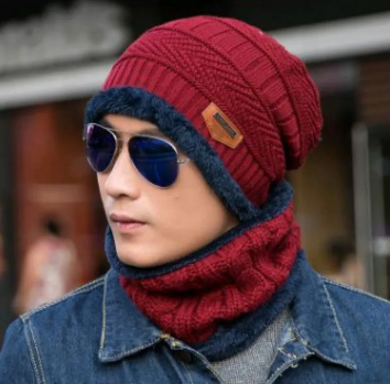 Unisex 2 Pcs Winter Warm Cap & Neck