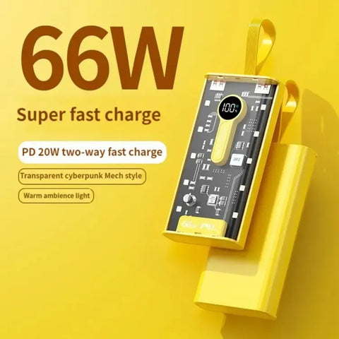 Original Transparent Power Bank 66W Battery