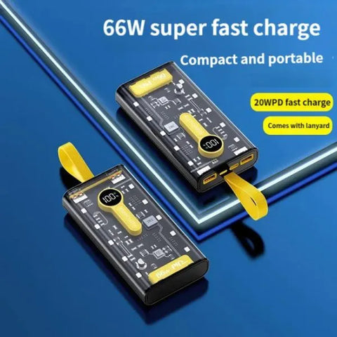 Original Transparent Power Bank 66W Battery