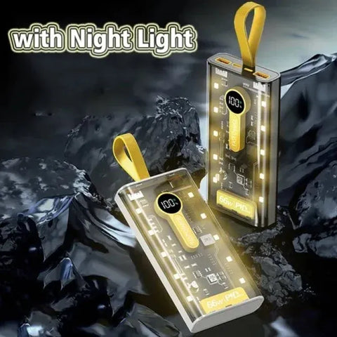 Original Transparent Power Bank 66W Battery