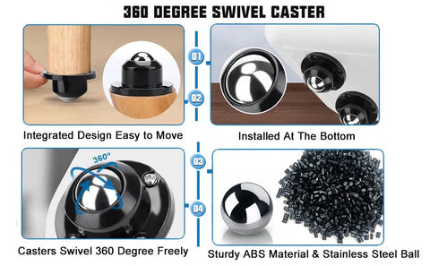 10 Pcs Swivel Wheels for Moving Furniture