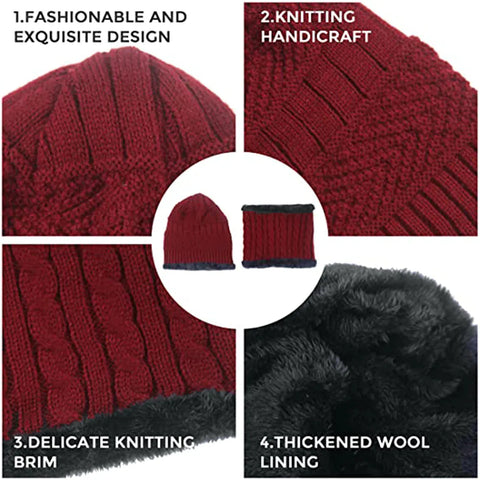 Unisex 2 Pcs Winter Warm Cap & Neck